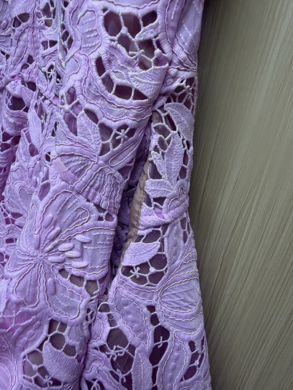 Self Portrait Pink Lace Flared Mini Dress - Picture 13 of 13